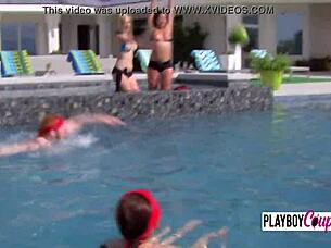 Oral sex and swapping partners: A pool steamy group sex encounter