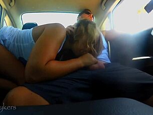 Public sex catches in the backseat of the car were caught on homemade video