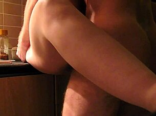Blowjob and doggy style anal sex scenes in a homemade porn video milf blonde