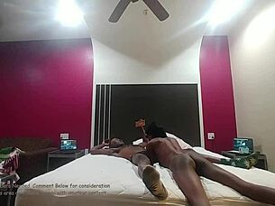 Ebony bubble booty mama gets her ass spanked and suck pussy