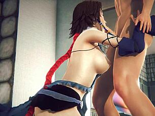 Yuna oral and anal skills in this Japanese anime porn