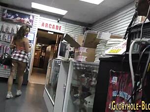Black interracial sex babe gets a gloryhole and has intercourse with a large black dick and gets creamed