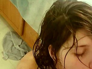 Mona has naked tattooed skin and small tits stunning in this POV blowjob scene