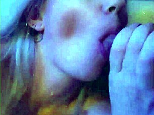 The blonde milf sucks stepbrother's cock on Snapchat