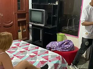 Horny Stepmother Fucks Stepson Hard!