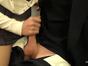 Julia Ann is a blonde MILF with big tits ; get a handjob from her