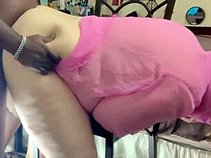 A dressed-up upumblr mature blonde BBW gets her full figured big ass breached by a black guy