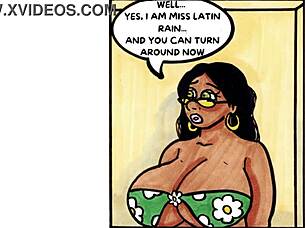 Sexy and full frontal nude comic with a BBW actress and eye contact