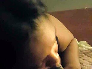 Busty BBW likes to make some head with a fat black dick