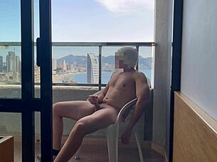 Caught jerking off in public leads to naughty blowjob at hotel