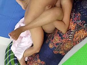 Passionate lovemaking between Desi couple