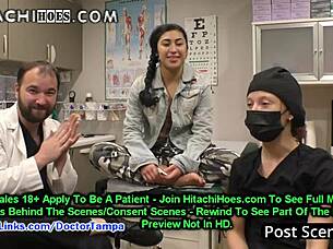 Latina nurse Jasmine Rose pleasures herself with a magic wand in an exam room of Hitachihoes.com