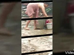 Public pussy pounded out of country girl
