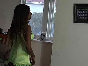 Ebony shemale POV tight ass and balloon play