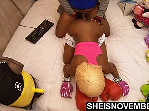i watched my innocent ebony niece get drilled doggystyle by stepdad's friend, her tight cunt screaming from that big black cock