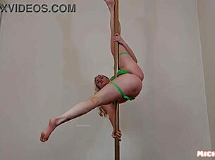 Sensual dance from muscular girl