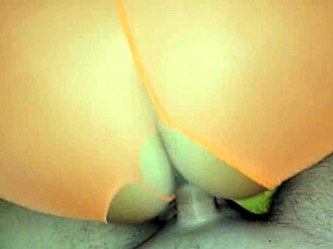 Penetration through nylon shorts intense POV view