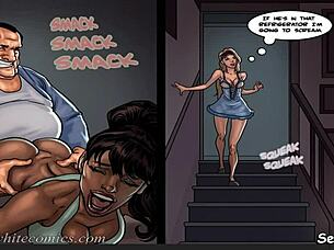 A man has an affair with his wife’s attractive maid in the kitchen