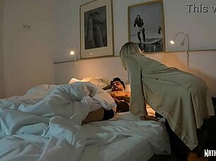 Middle-aged woman, predatory and lustful takes advantage and seduces a man on his wedding night, as his wife’s friend