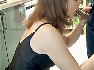 Best homemade MILF ass fucked and blowjob while blowjob in the POV style