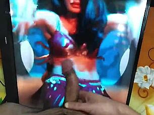 jacqueline fernandez seduces daddy with dancing, gets rough cum tribute on big cock