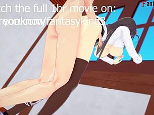 Animated Japanese hentai game Shinmai Maou NTR: Willpower Part 3 - Mio Naruse and Chisato Hasegawa's love triangle