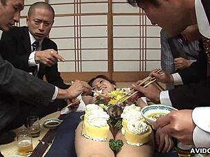 Asuka Ayanami roughs it up in group sex scene