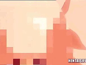 Dominant officer has sex with the most attractive females in the military force, amounting to explicit breast contact and submissive role in a Japanese animation