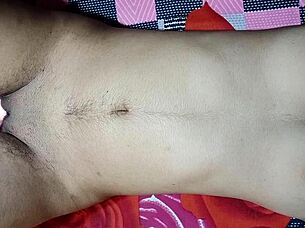 Hot Indian bhabi does the dirty down on a hotel room bed