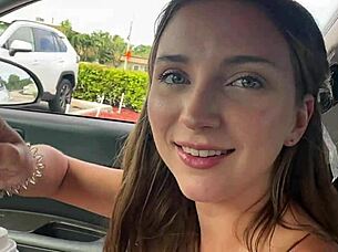 Teen girlfriend flashes at mall