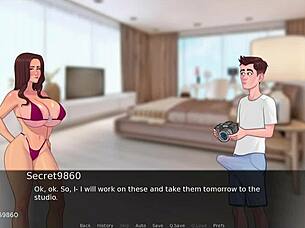 Animated hentai with lingerie, a mature milf seduces