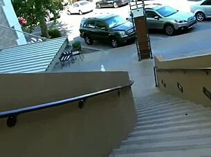 A mature woman called Emilyredx and a friend engage in kinky public sex acts