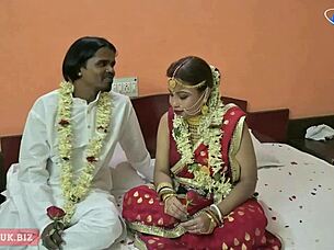 Desi couple's intimate wedding night with their Indian aunt and Bangladeshi bride