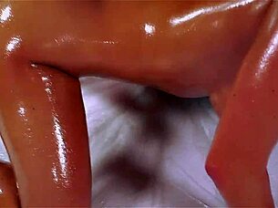 Sensual Oiled European milf enjoys some lesbian sex