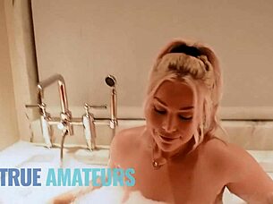 C'mon, it's morning, horny dude get's a deep throat blowjob, from his busty blonde partner, before he gets shot in the mouth