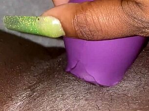 BW woman plays with a rose vibrator