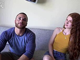A petite redhead gets wild rode on a big black cock