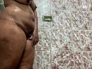 Petite Black Mom caught on camera intimate moment