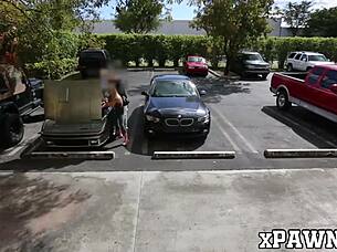 A woman of stunning beauty trades in her broken down car for sex in a pawn shop