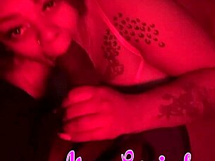 Passionately pleasing a massive, shaft with her moist lips and depths