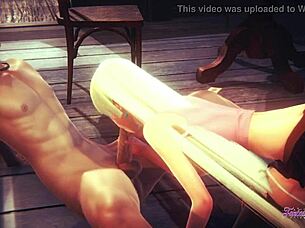 animated porn has cosplaying slut filled with 3d cock