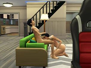 Histon’s mom starts screwing him then performs oral sex on him after that they play a game