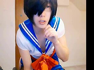 Alicexiao’s webcam striptease with the tags shemale, cumshot, and sexy