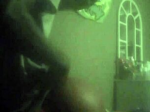Ebony beauty picks up a huge black cock in home video