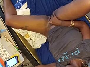 Virgin black American grandma pregnant in home made creampie