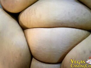 Curvy Vegas BBW anal sex craving and a slut swallows a large cock in the POV