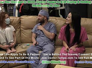 Blaire Celeste gets yearly gynecological exam with nurse's help at Florida doctor's office