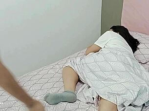 A young woman experiences intense pleasure and vocalizes loudly as she squirts, then allows a man to eat her anus - a craving for anal ejaculation