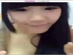 Asian adult film actress in action