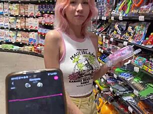 With a toy in my intimate area strolling through town